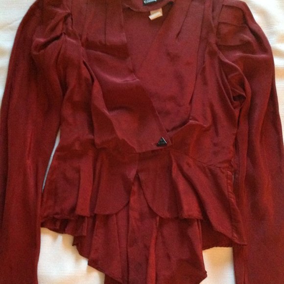 Vintage Classified 3 Piece Dynasty Style Burgundy Evening Dress Outfit  Sz 11/12 - Picture 9 of 11